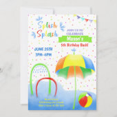 WaterPark Splash Pad Invitation Anniversaire (Devant)