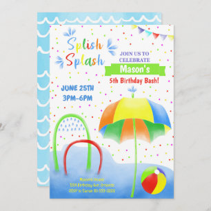 WaterPark Splash Pad Invitation Anniversaire
