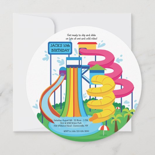 Waterpark Uitnodiging (Voorkant)