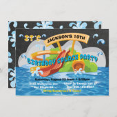 Waterpark Watertoboggan Pool Invitation (Devant / Derrière)
