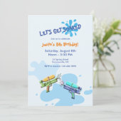 Waterpistool Feest Uitnodigingen (Staand voorkant)