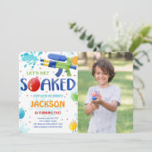 Waterpistool Foto Uitnodigingen (Staand voorkant)