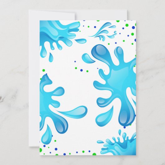 Waterpistool zomer zwembadfeestje jongens verjaard kaart (Achterkant)