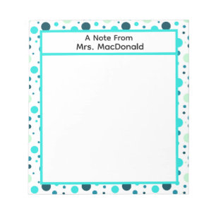 Waterpolka stippen cadeau waardering leraar notitieblok