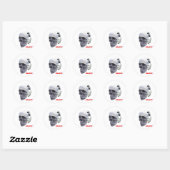 waterpolo-schedel ronde sticker (Vel)