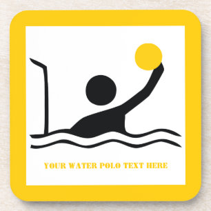 Waterpolospeler zwart silhouet, aangepast bier onderzetter