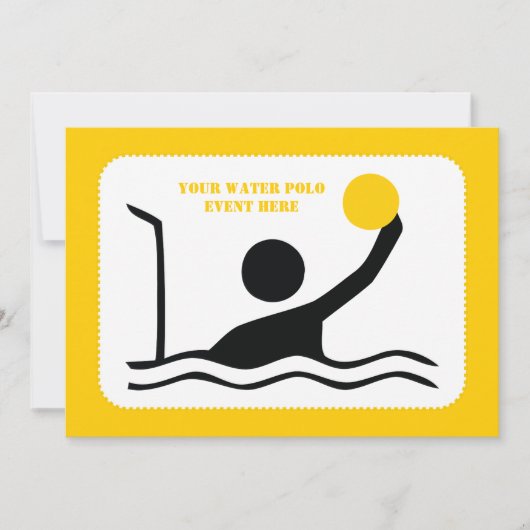 Waterpolospeler zwart silhouet, aangepast kaart (Voorkant)