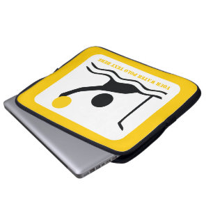 Waterpolospeler zwart silhouet, aangepast laptop sleeve