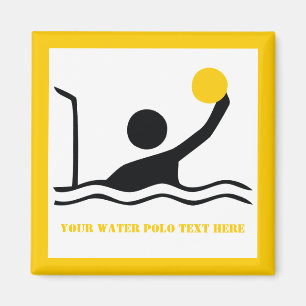 Waterpolospeler zwart silhouet, aangepast magneet