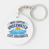 Waterpoly wat er onder water gebeurt sleutelhanger (Achterkant)
