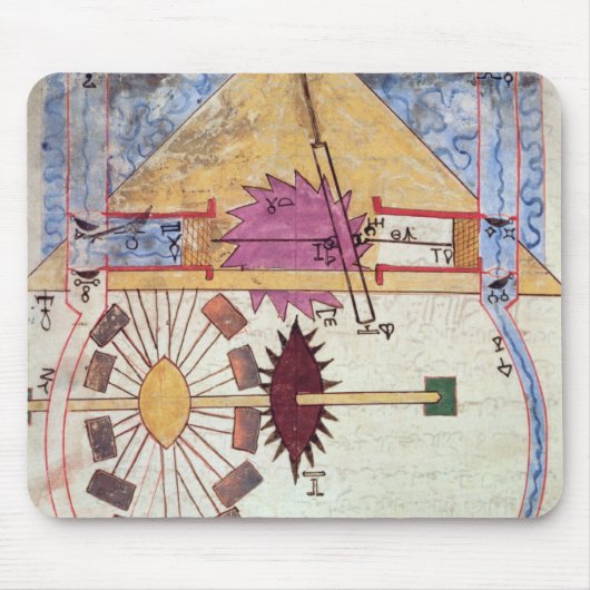 Waterpomp uit het 'Boek van de Ingenieure Kennis' Muismat (Voorkant)