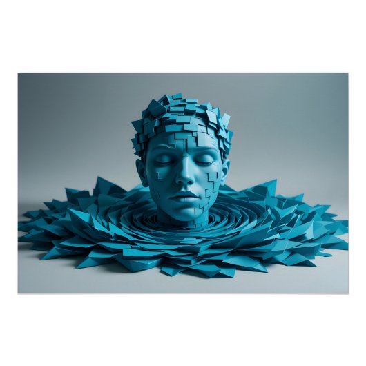 Waterportret van Blockscape Perfect Poster (Voorkant)