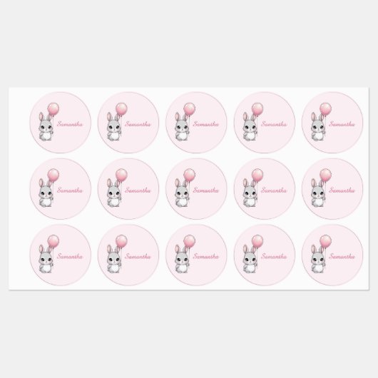 Waterproof Bunny Name Sticker Label (Feuille)