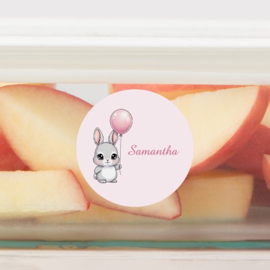 Waterproof Bunny Name Sticker Label (Aangebracht)