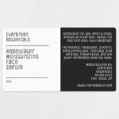 waterproof modern white black dropper bottle label (Design 1)