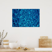 Waterreflectie in het zwembad, abstract poster (Keuken)