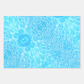 Waterrimpels watertextuur koel modern chic blue inpakpapier vel (Voorkant 3)