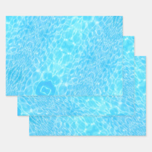 Waterrimpels watertextuur koel modern chic blue inpakpapier vel