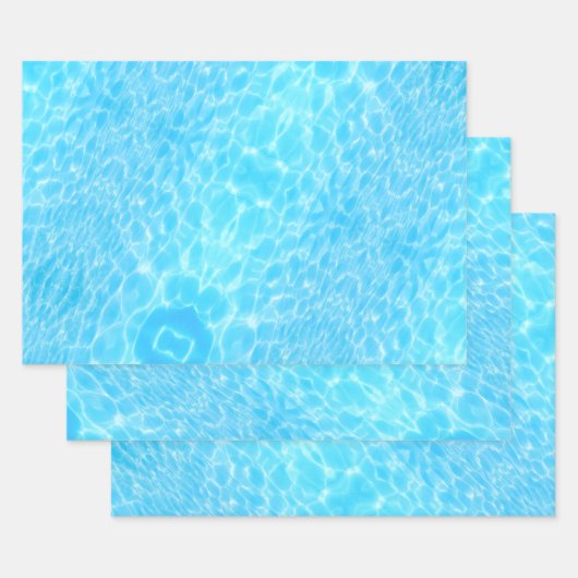 Waterrimpels watertextuur koel modern chic blue inpakpapier vel (Set)