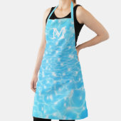 Waterrimpels watertextuur koel monogram initiaal schort (Insitu)