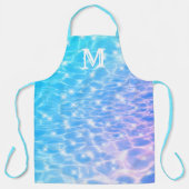 Waterrimpels watertextuur koel monogram initiaal schort (Voorkant)