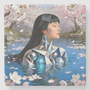 "Water's Digital Dream" – Een digitaal portret     Stenen Onderzetter