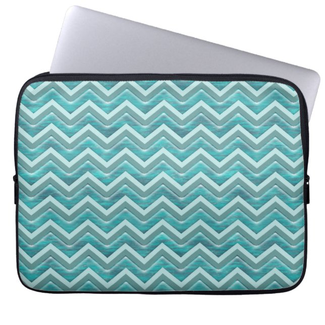 Waters Glitter Chevron Pattern Laptop Sleeve (Voorkant)