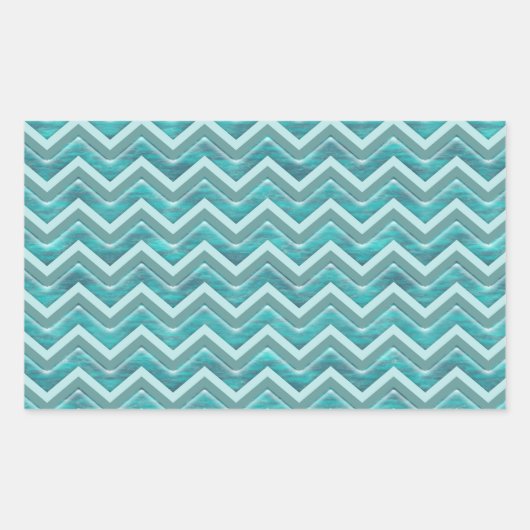 Waters Glitter Chevron Pattern Rechthoekige Sticker (Voorkant)