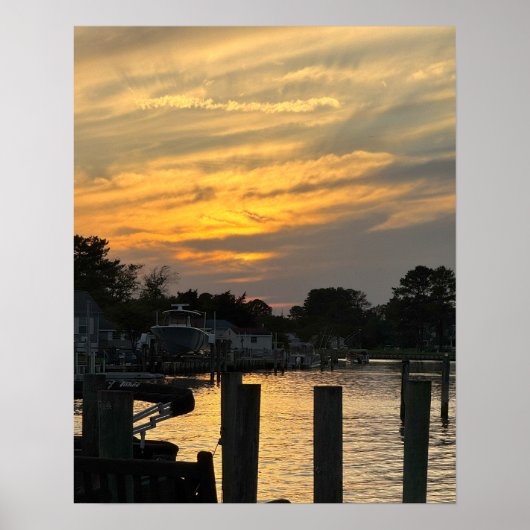 Waterscape Sunset Photo Poster (Voorkant)