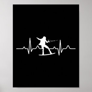 Waterski Hartslag - Waterskigeschenk voor waterski Poster