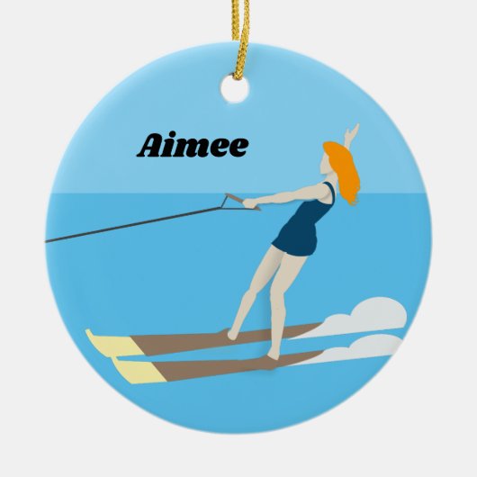 Waterski,  keramisch ornament (Voorkant)