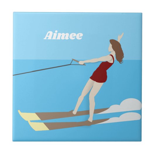 Waterski, tegeltje (Voorkant)