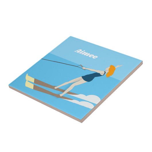 Waterski,  tegeltje (Zijkant)