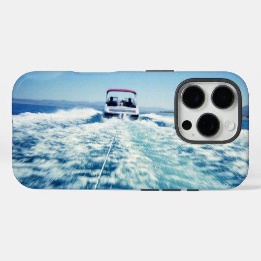 Waterskiën achter snelboot landschapsfoto Case-Mate iPhone case (Achterkant (horizontaal))