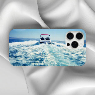 Waterskiën achter speedboot horizontale foto iPhone 16 pro max hoesje