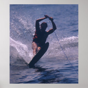 Waterskiën — in blauw poster