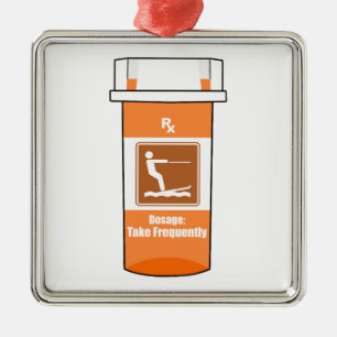 Waterskiën is mijn medicijn metalen ornament