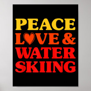 Waterskiën liefde waterskiën voor vrouwen en manne poster
