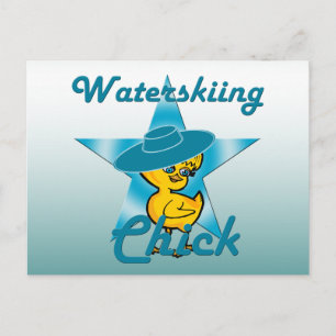 Waterskiing Chick #7 Briefkaart