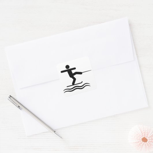 Waterskiing Vierkante Sticker (Envelop)