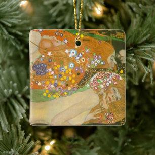 Waterslangen II van Gustav Klimt, Art Nouveau Keramisch Ornament