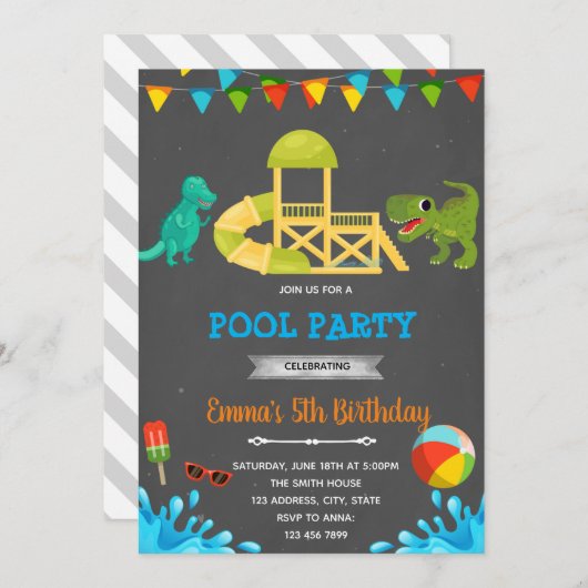 Waterslide dinosaur kaart (Voorkant / Achterkant)