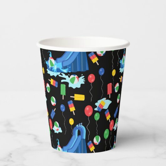 Waterslide Kinder Zomer Jongen Meisje Fun Papieren Bekers (Achterkant)