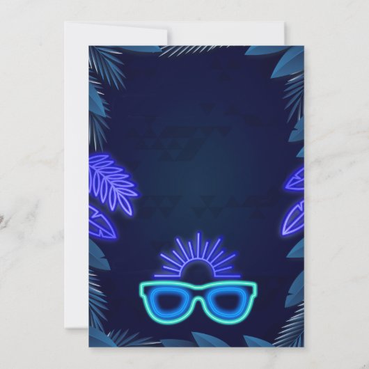 Waterslide Party Uitnodiging Neon Boy Zomer (Achterkant)