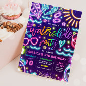 Waterslide plash Pad Birthday Party Neon Glow Kaart