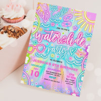 Waterslide plash Pad Birthday Party Tie Dye Glow
