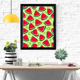 Watersmelon Schijf Feest Leuke Zomer Fruit Patro Poster