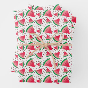 Watersmelt Plakken Zaden Koel Fruit Patroon Inpakpapier Vel