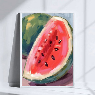 Watersnijding   Fruit Waterverfschilderij Poster