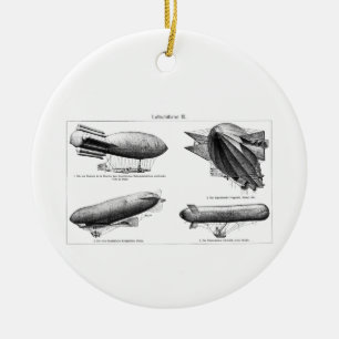  waterstof blimps Zeppelins Balloons Retro Keramisch Ornament